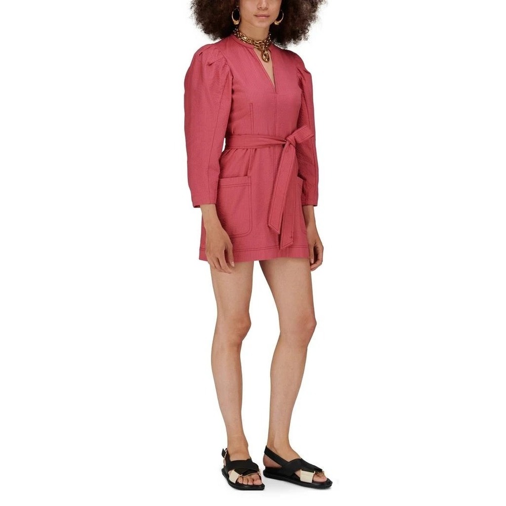 Baum Und Pferdgarten Aaliyah Seersiucker Scandi Barbiecore Coquette Mini Dress M